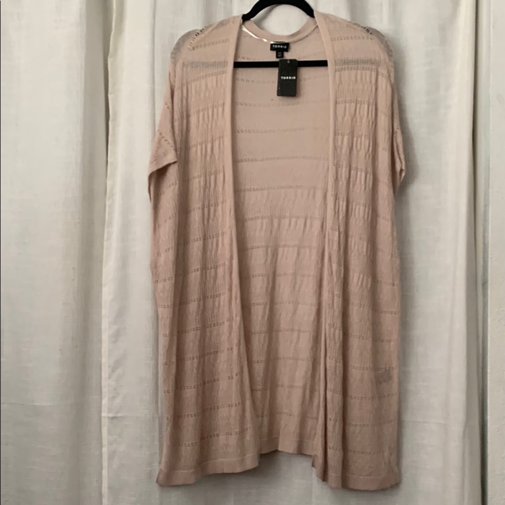 TORRID short sleeve Mushroom color kimono cardigan sz 1/2
